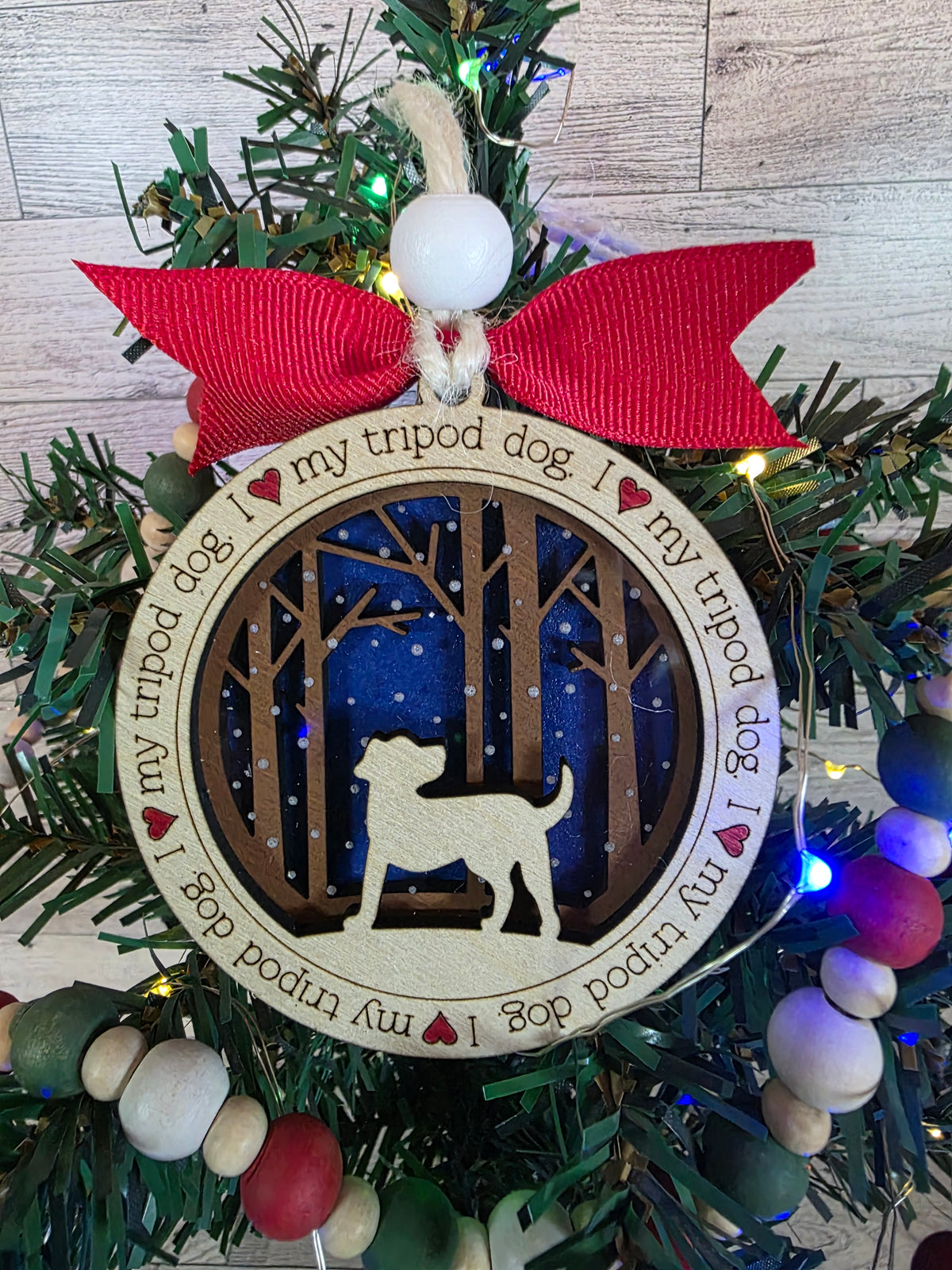 Tripod Dog - Version 2 Ornament