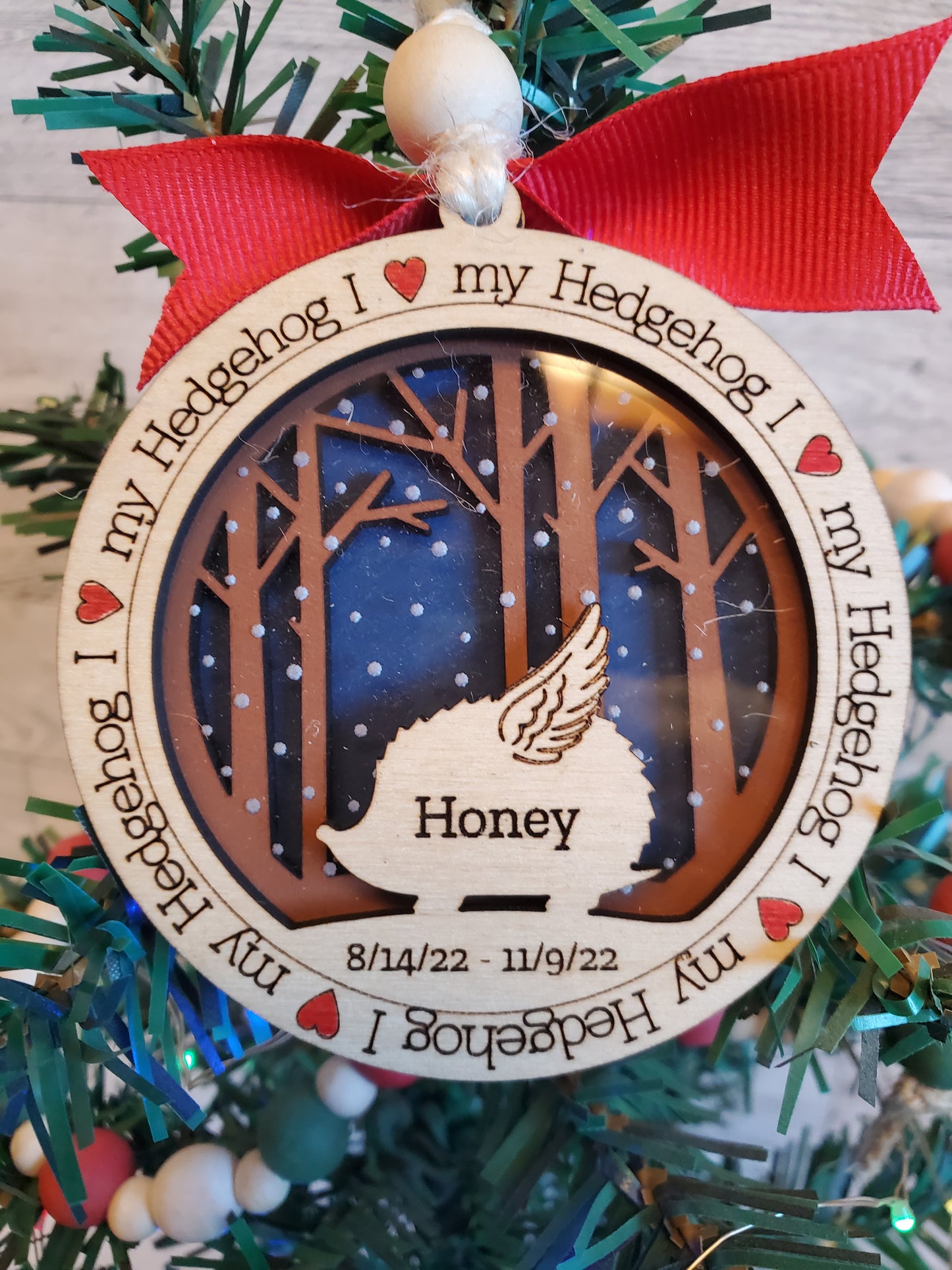 Hedgehog Memorial Ornament