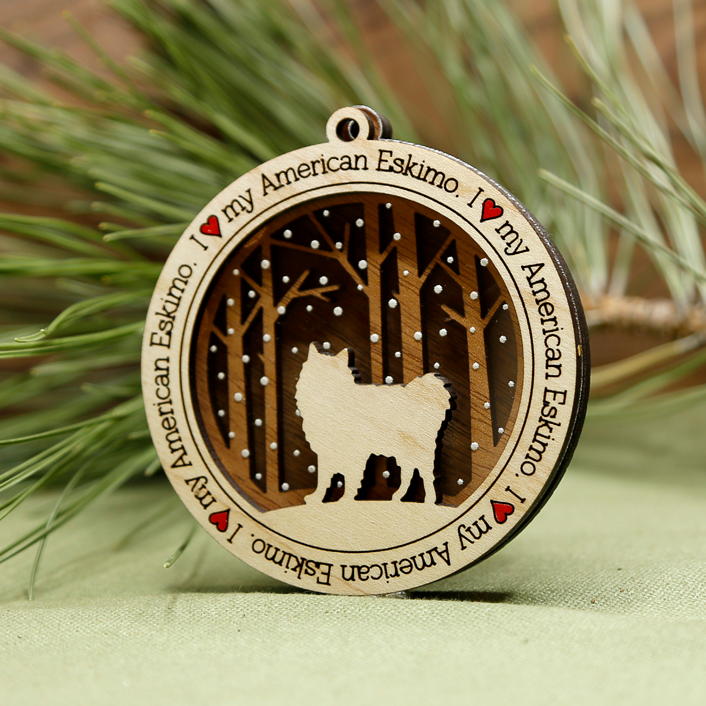 American Eskimo Ornament