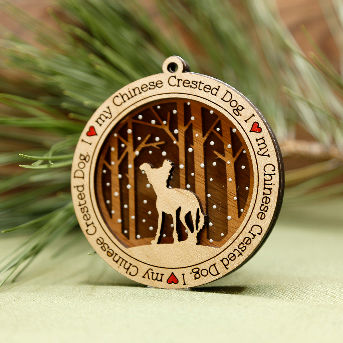 Chinese Crested Dog Ornament