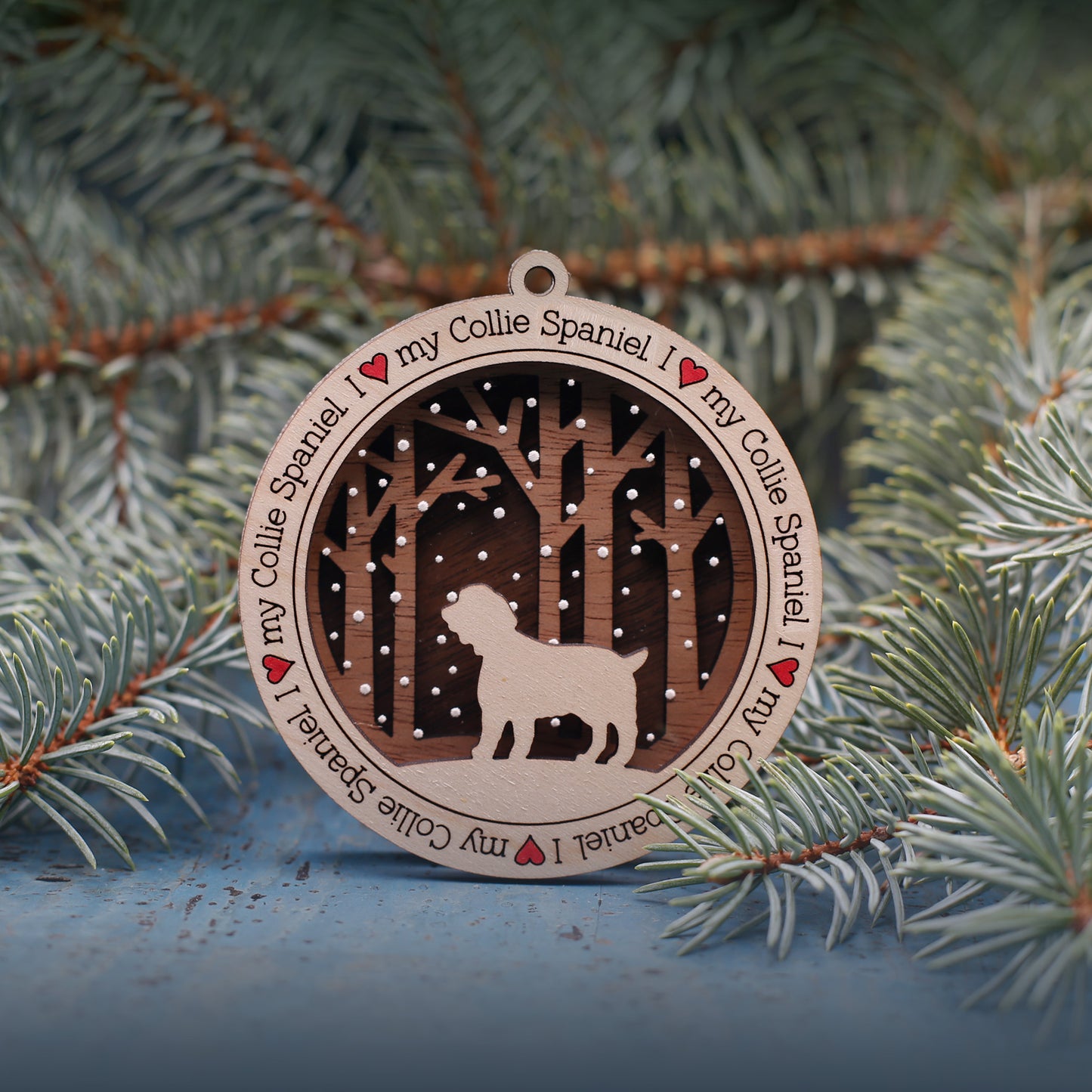 Collie Spaniel Ornament