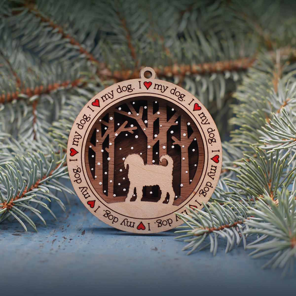 Dog3 - Medium Fluffy Ornament