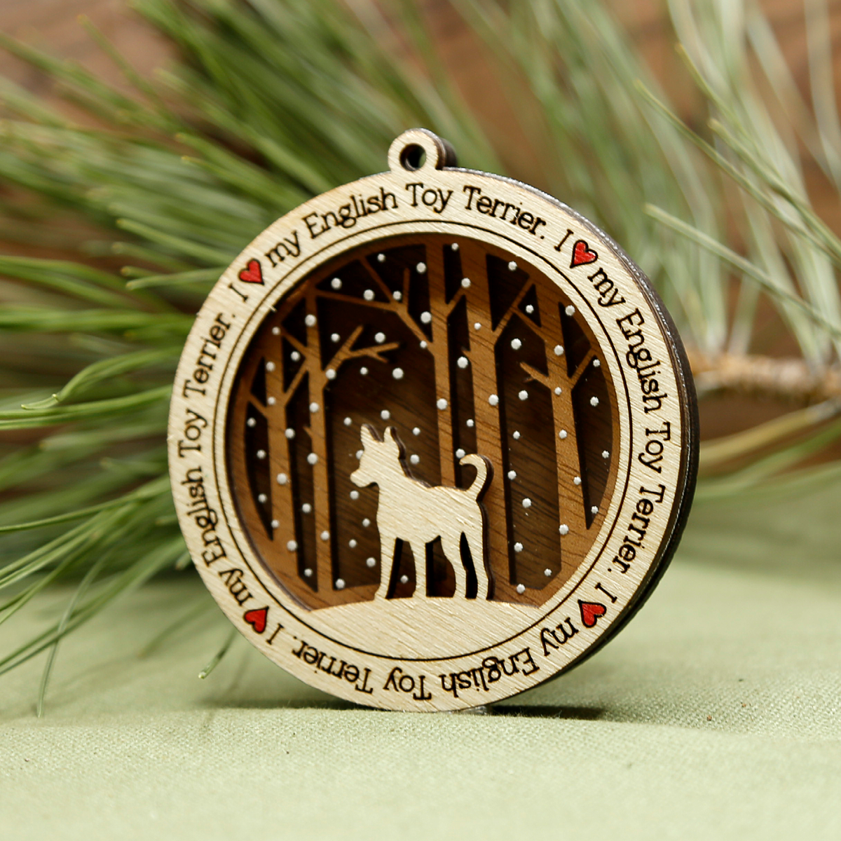 English Toy Terrier Ornament