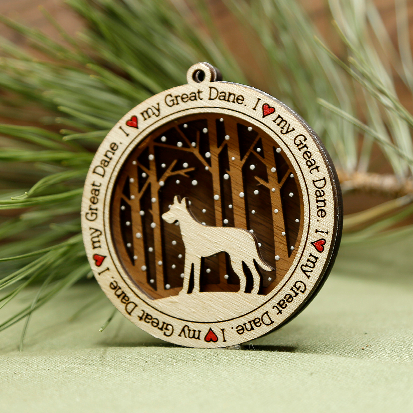 Great Dane with Cropped Ears Ornament