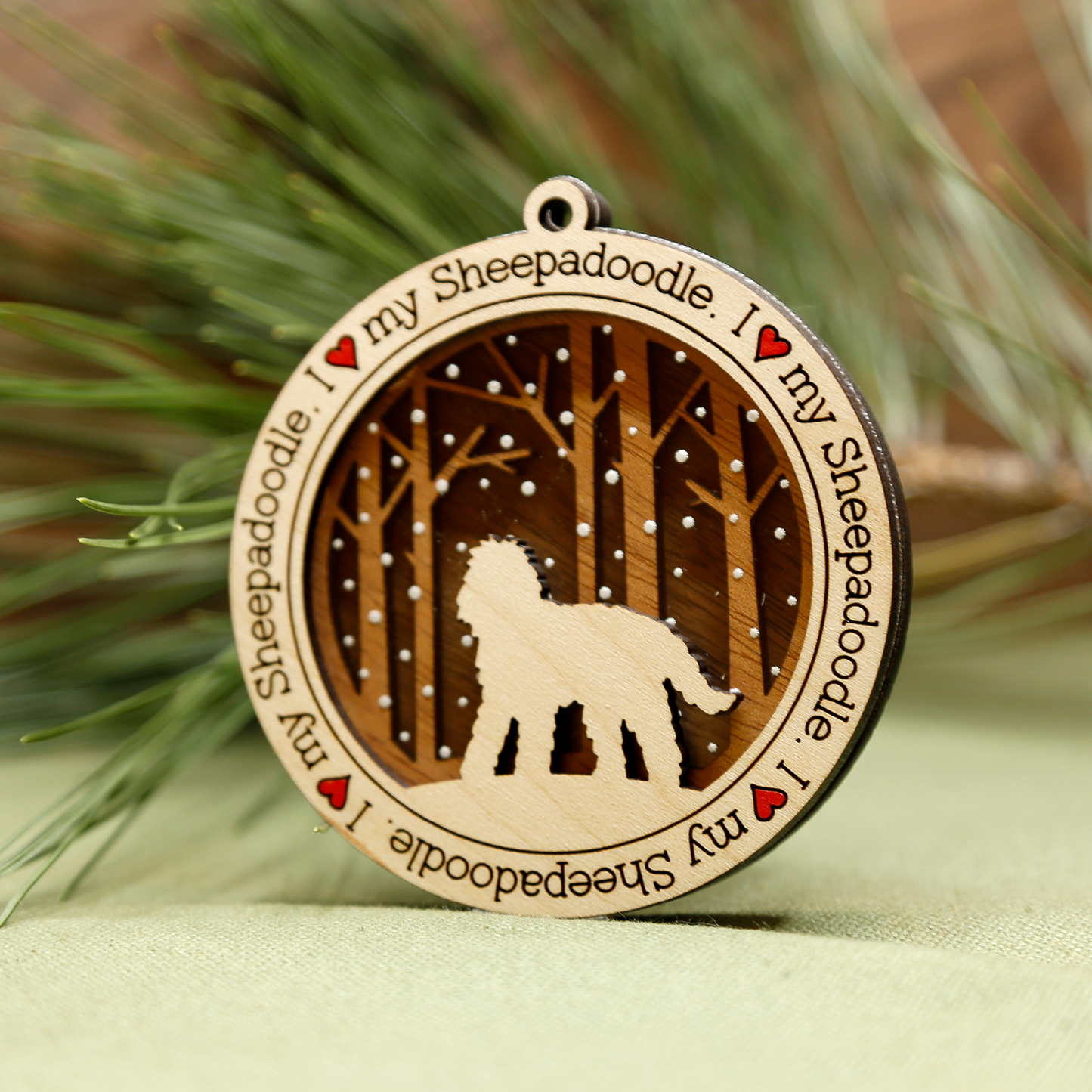Sheepadoodle Ornament