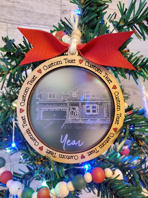 Home Purchase Ornament - Matte finish acrylic and wood