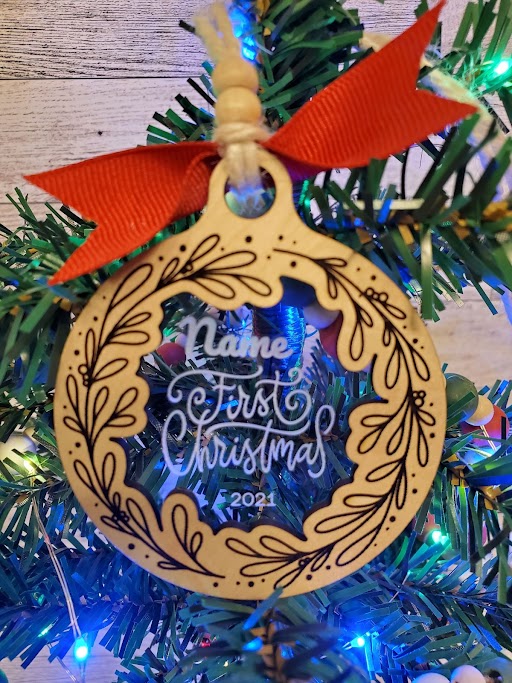 First Christmas with Wreath - Clear