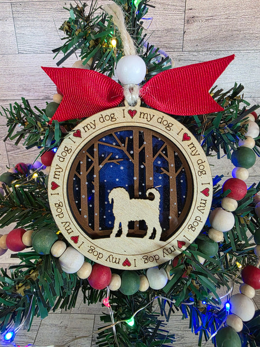 Dog3 - Medium Fluffy Ornament