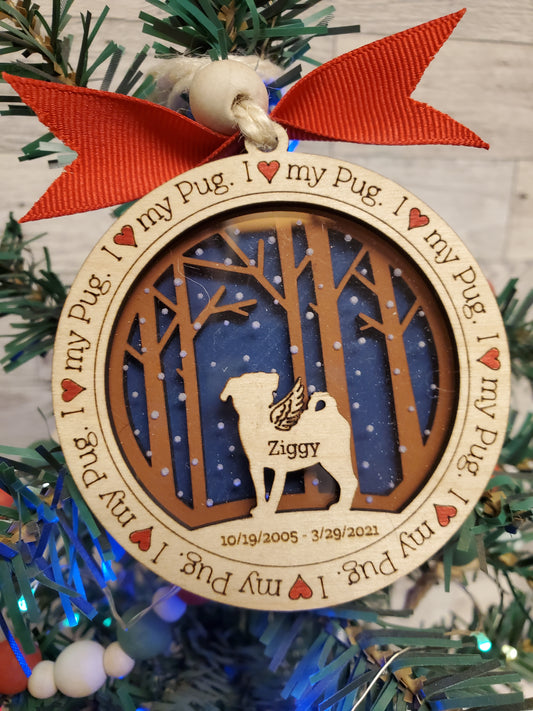 Pug Memorial Ornament