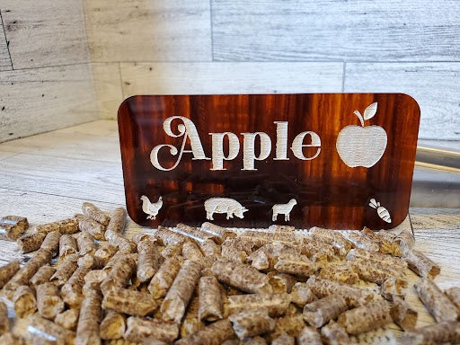 Engraved Smoker/BBQ plaques in mahogany toned acrylic - Apple (with magnets)
