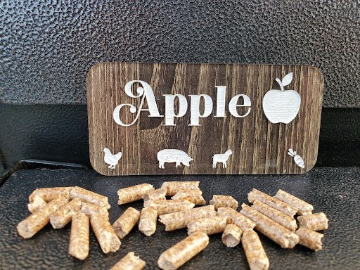 Engraved Smoker/BBQ plaques in reclaimed toned acrylic - Apple (with magnets)