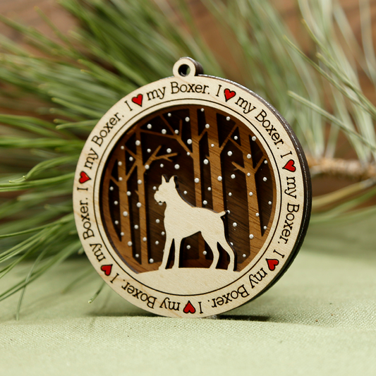 Boxer Cropped Ears Docked Tail Ornament