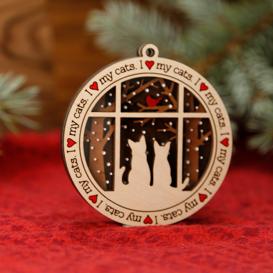 Two Cats Ornament