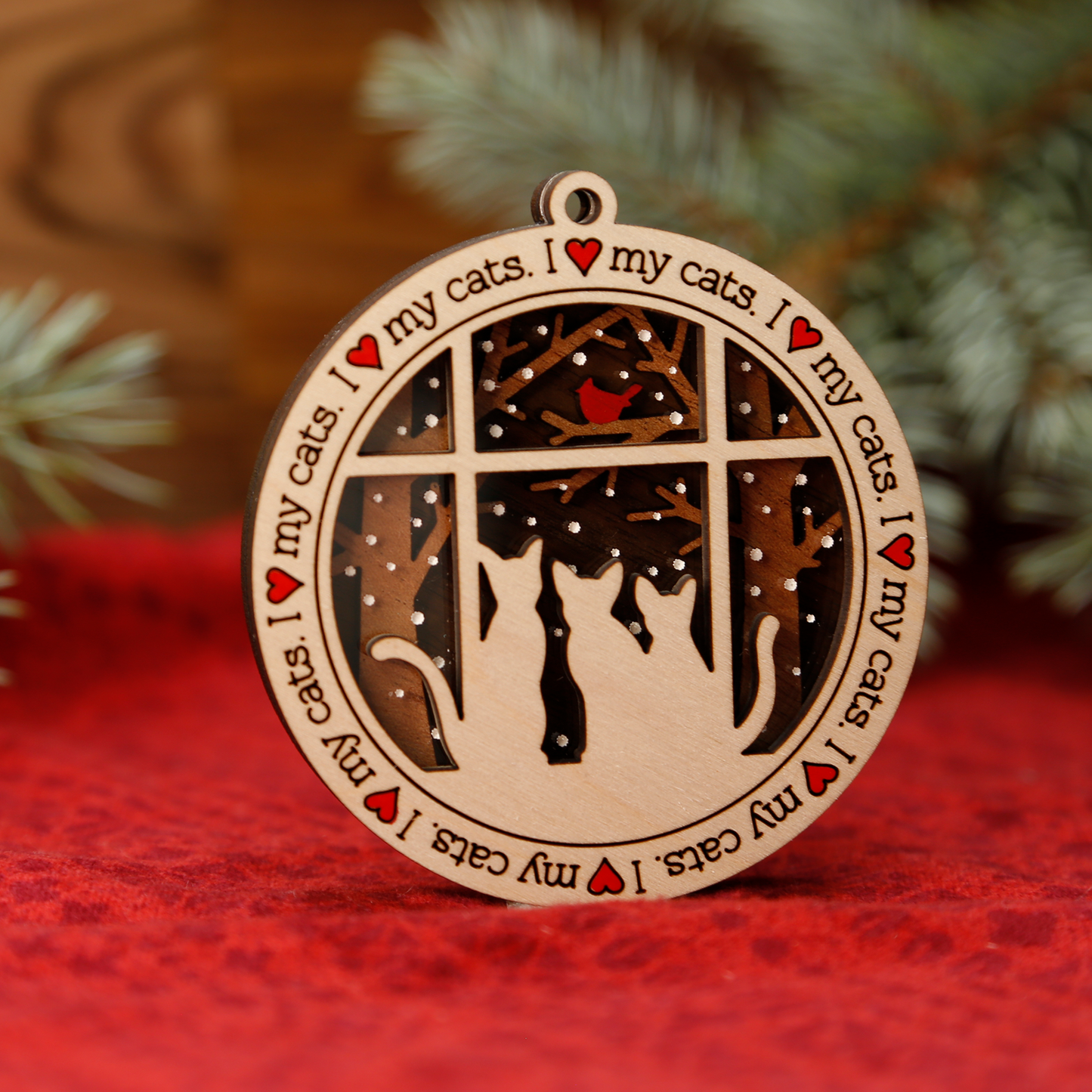 Three Cats Ornament