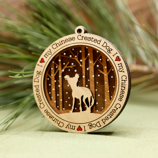 Chinese Crested Dog Ornament