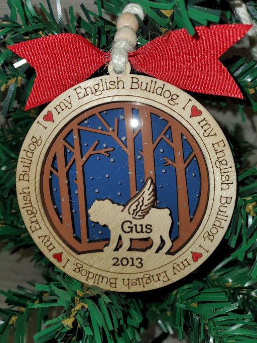 English Bulldog Memorial Ornament