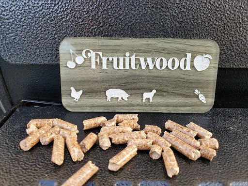 Engraved Smoker/BBQ plaques in ash toned acrylic - Fruitwood