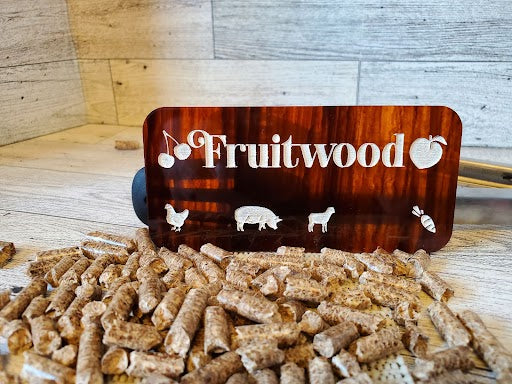 Engraved Smoker/BBQ plaques in mahogany toned acrylic - Fruitwood