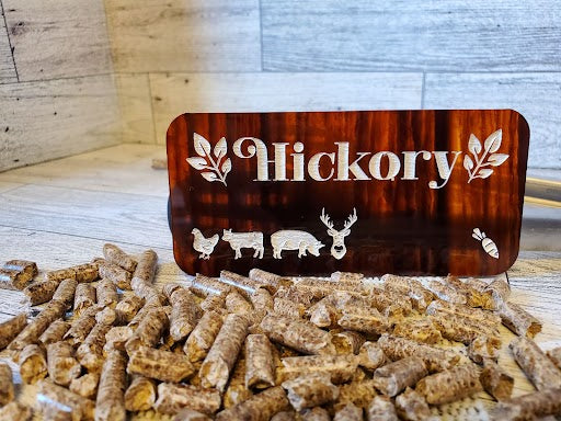 Engraved Smoker/BBQ plaques in mahogany toned acrylic - Hickory