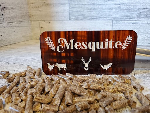 Engraved Smoker/BBQ plaques in mahogany toned acrylic - Mesquite (with magnets)