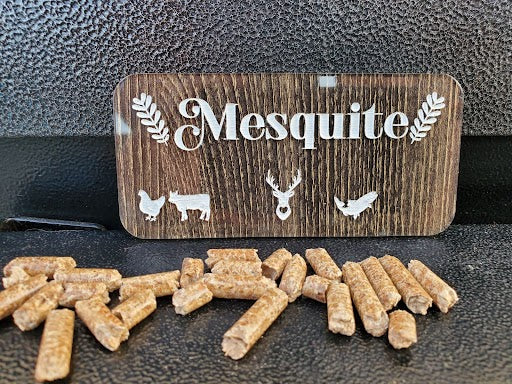 Engraved Smoker/BBQ plaques in reclaimed toned acrylic - Mesquite (with magnets)