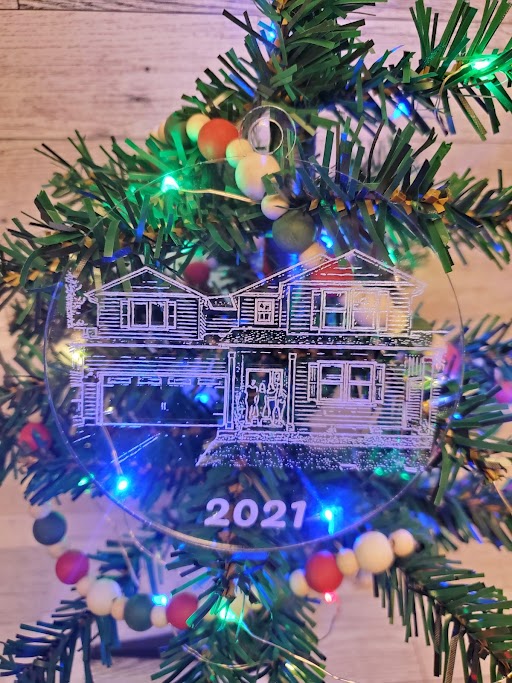 Home Purchase Ornament - clear finish acrylic