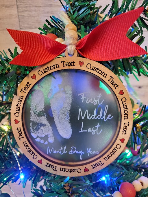 Look at Those Feet! Matte Acrylic with Custom Birch Ring Ornament