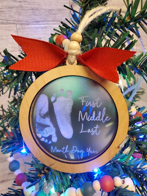Look at Those Feet! Matte Acrylic with Birch Ring Ornament