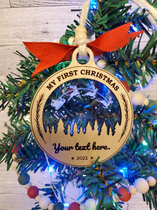 My First Christmas with Wreath - Clear